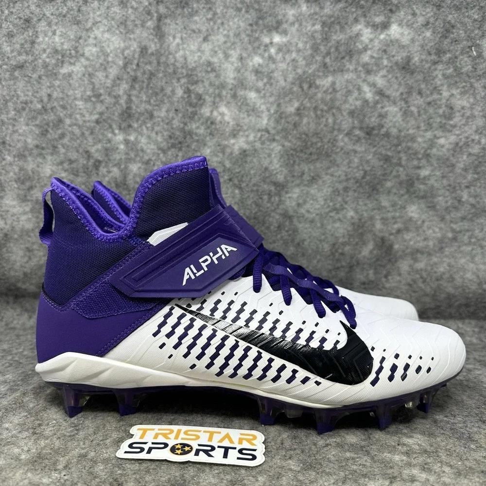 Nike Alpha Menace Pro 2 Football Cleats Mens Size 12.5 Purple White AQ3209-105